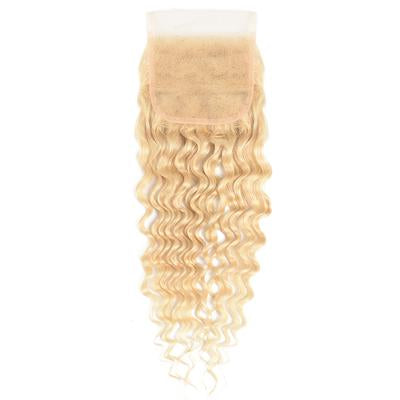 #613 BLONDE CURLY CLOSURE